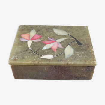 Soapstone box inlay mother-of-pearl