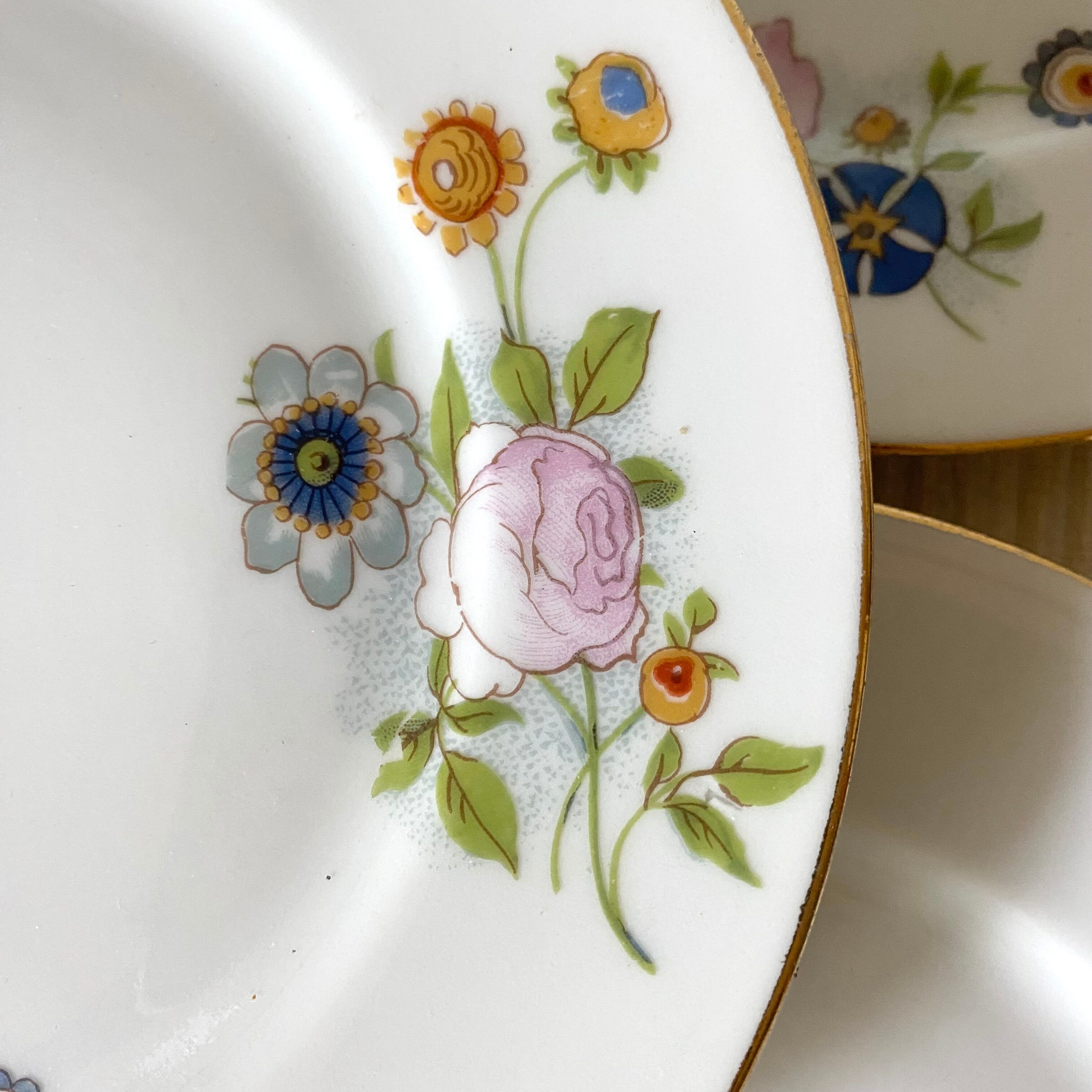 12 Assiettes à dessert en porcelaine de Limoges