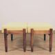 Vintage kids chairs retro yellow corduroy Scandinavian design 