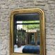 Louis-Philippe pearl mirror 82/61cm gilded with gold leaf, mercury glass, fireplace overmantel.