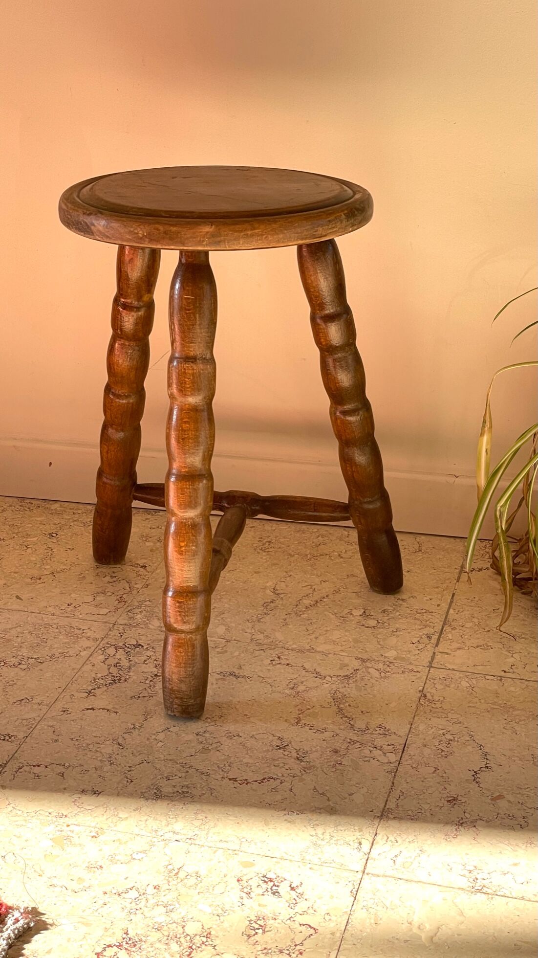 Wooden stool tripod vintage
