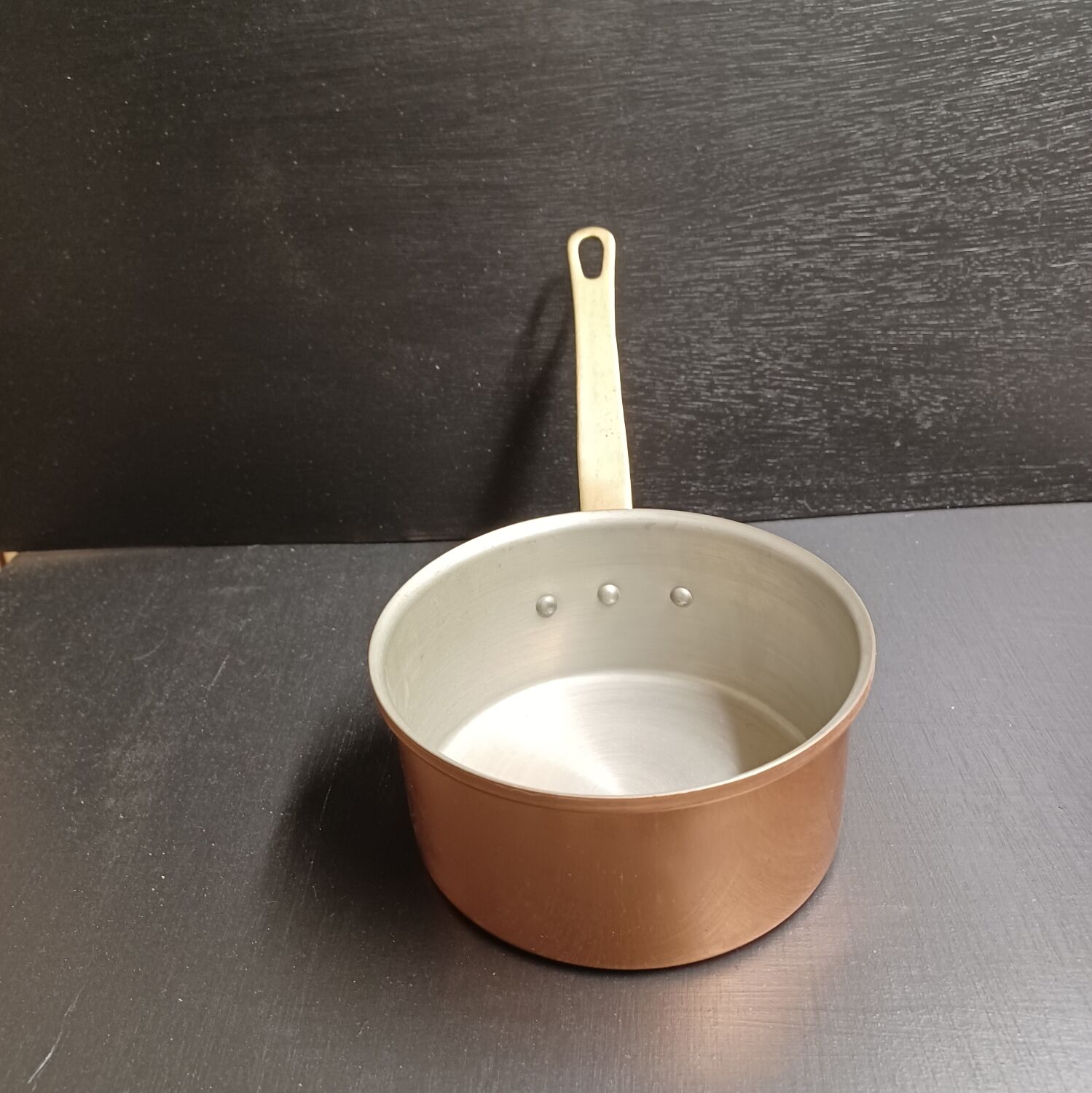 Lot de 5 casseroles en cuivre