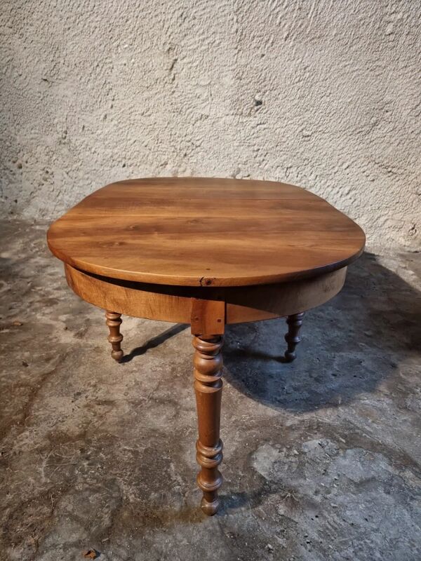 Table pliante antique demi-lune, table à manger, console