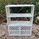 Vintage white rattan wall shelf