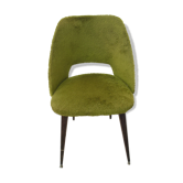 Chaise tonneau des années 60, moumoute verte