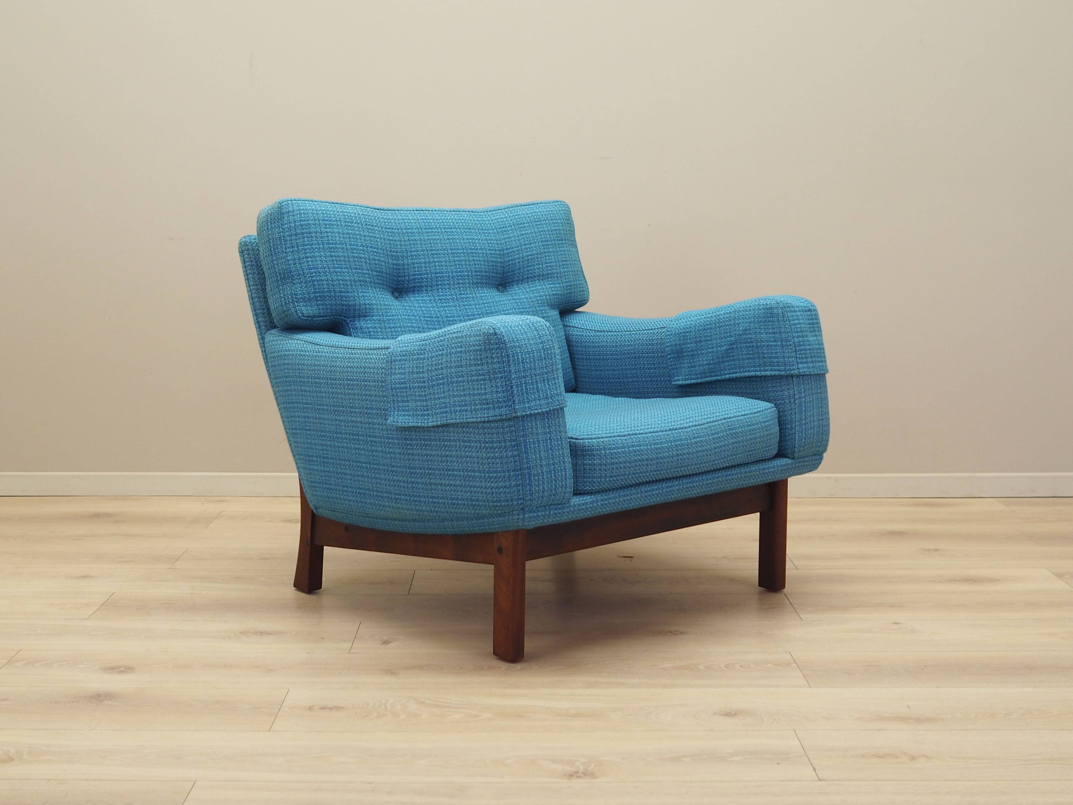 Blue armchair, Danish design, 1960s, production: Denmark