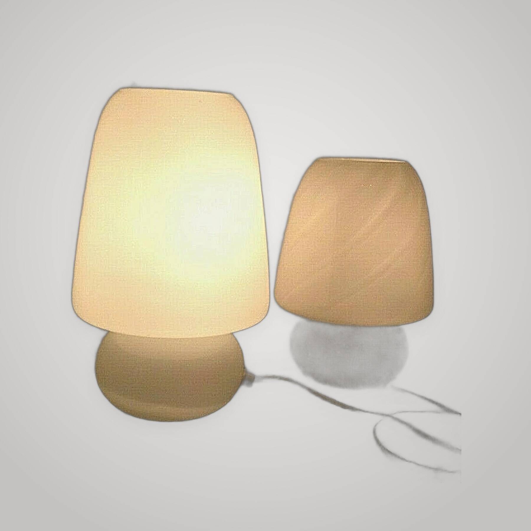 Pair of Mushroom Table Lamps 1960s Murano White