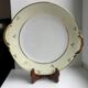Cream and golden cake dish Limoges porcelain 50s
