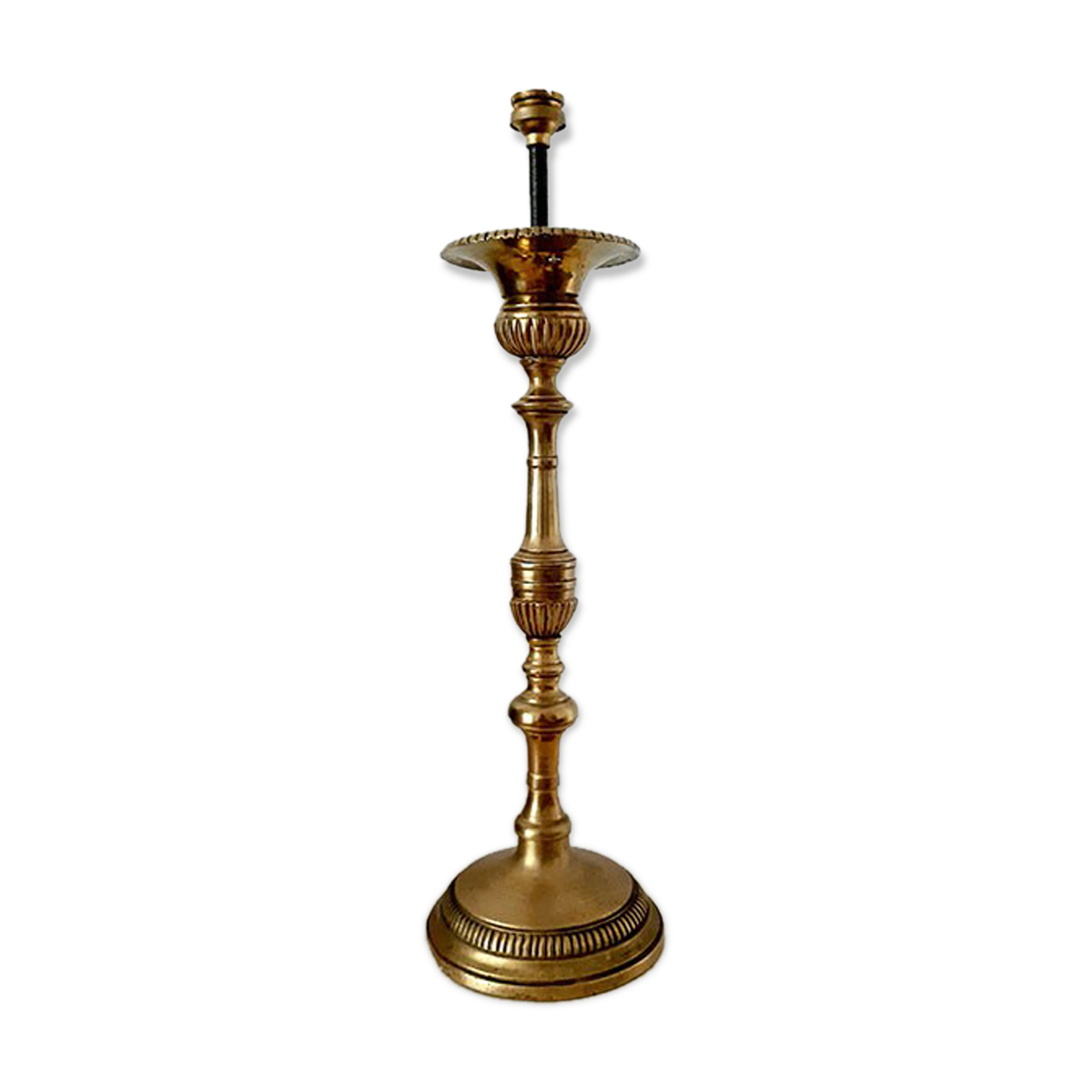 Old brass lamp foot candle holder