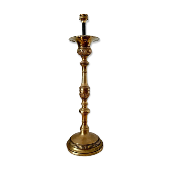 Old brass lamp foot candle holder