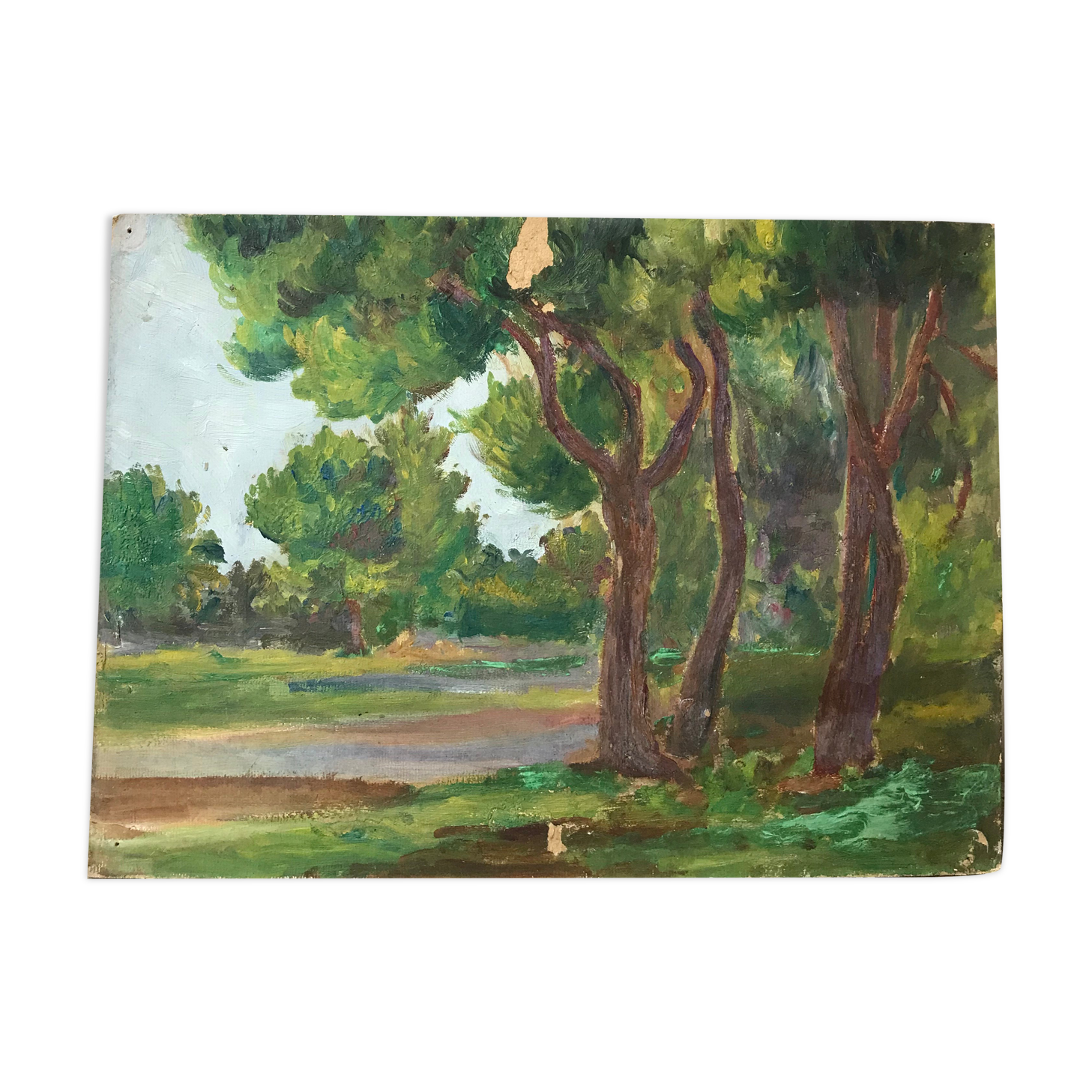 Huile paysage ancienne