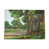 Huile paysage ancienne