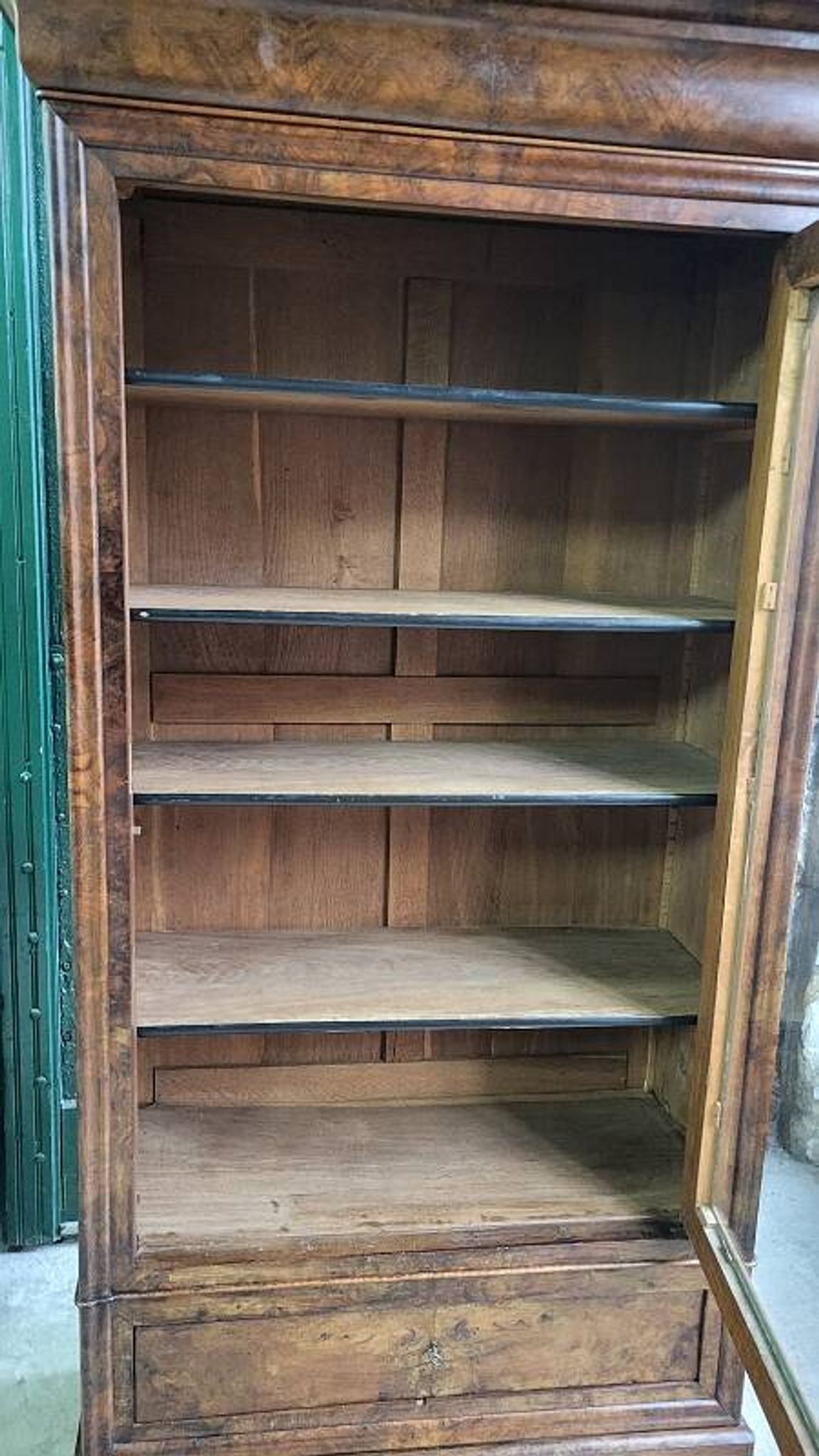 Vitrine bibliotheque 1 porte en noyer du XlXème siecle