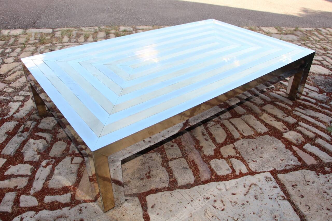 Grande Table Basse Années 70 Attribué A La Maison Jansen