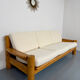 Canapé en pin massif et bouclette design scandinave des années 70