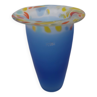 Vase en pâte de verre signé Sandra Rich