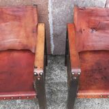 Pair of safari-style armchairs, 1930s