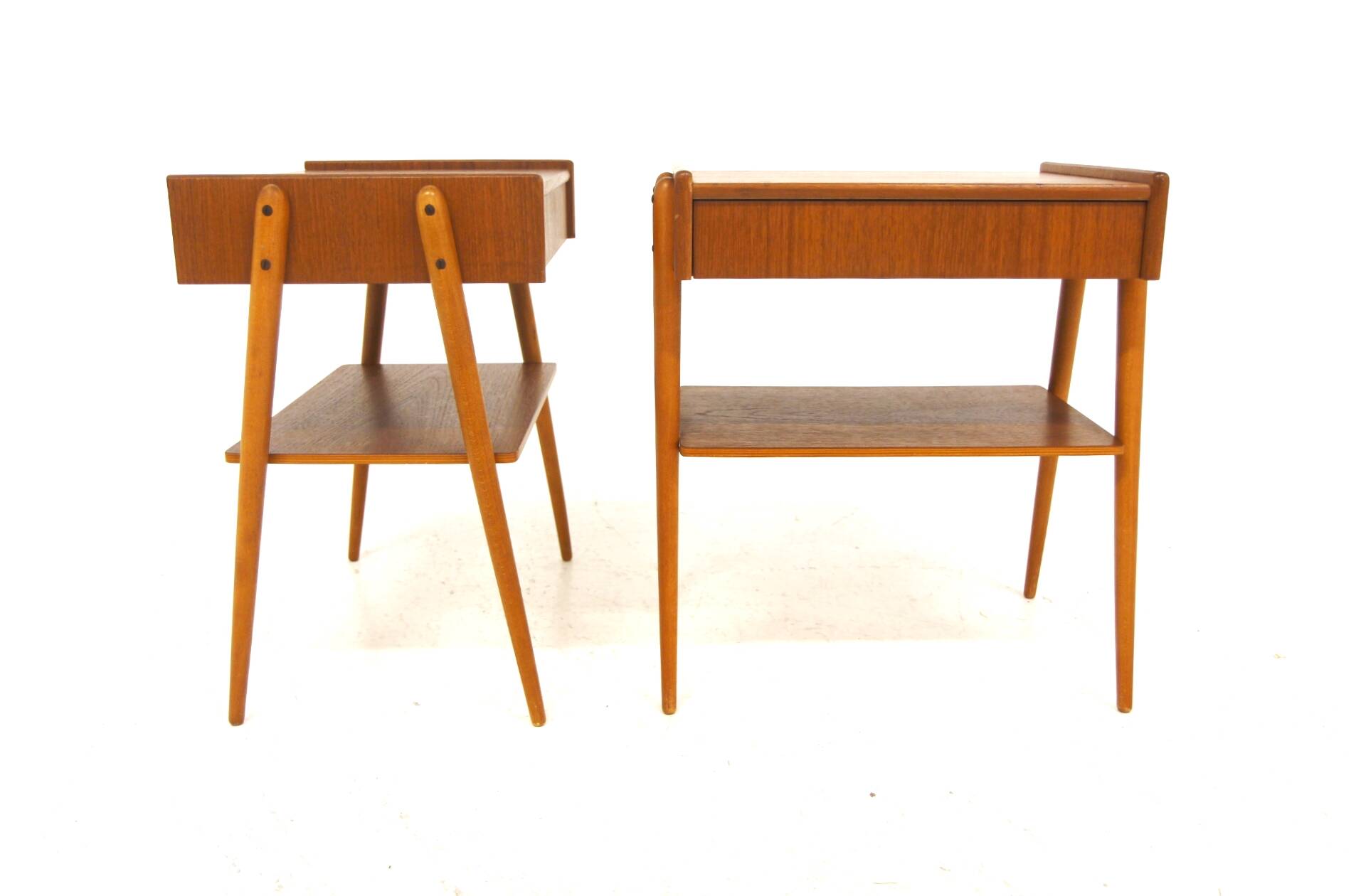 Set of 2 Scandinavian teak bedside tables, Carlström, Sweden, 1960