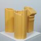 Three yellow vases in Memphis style by ASA Germany.
