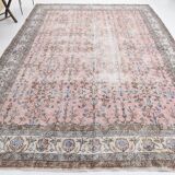 8' x 11' Pink Turkish Vintage Rug - 247x349 cm