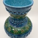 Aldo Londi vase, Rimini Blue, blue-green glazed ceramic, Bitossi, 1960