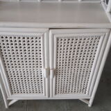 White rattan library.
