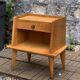 Solid oak compass feet bedside table 1950