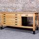Comptoir en bois massif plateau acier