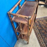 Vintage rattan bookcase shelf