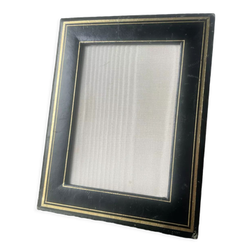 Antique black leather  with gilding frame measurements 19 cm x 15 cm