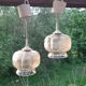 Suspensions verre ambré 1970 lot de 2