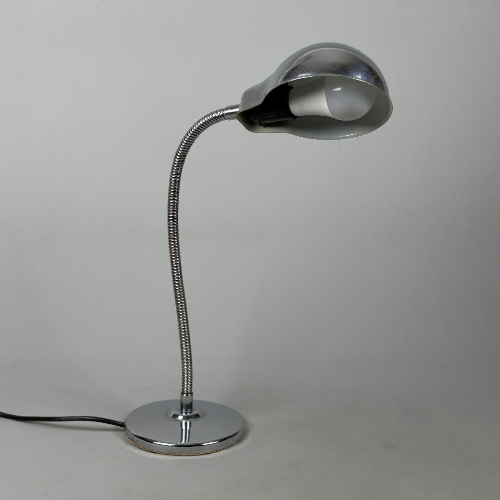 Lampe de table chromée Space Age bras articulé design moderniste 1960