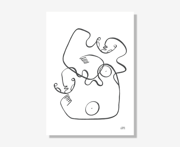 Illustration n°06 " Le culte d'Aphrodite " - collection " Camaraderie " - Noir et blanc