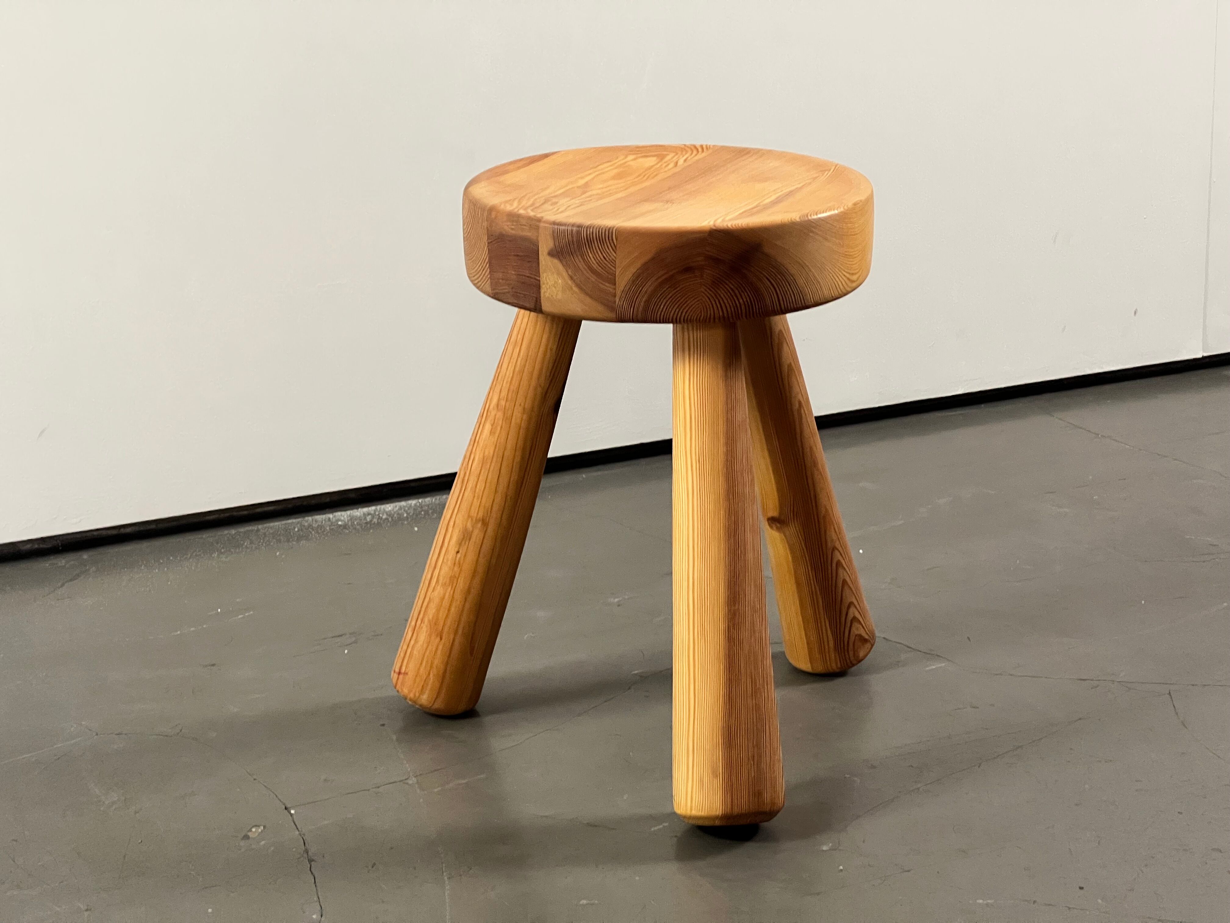 Solid pine stool by Ingvar Hildingsson