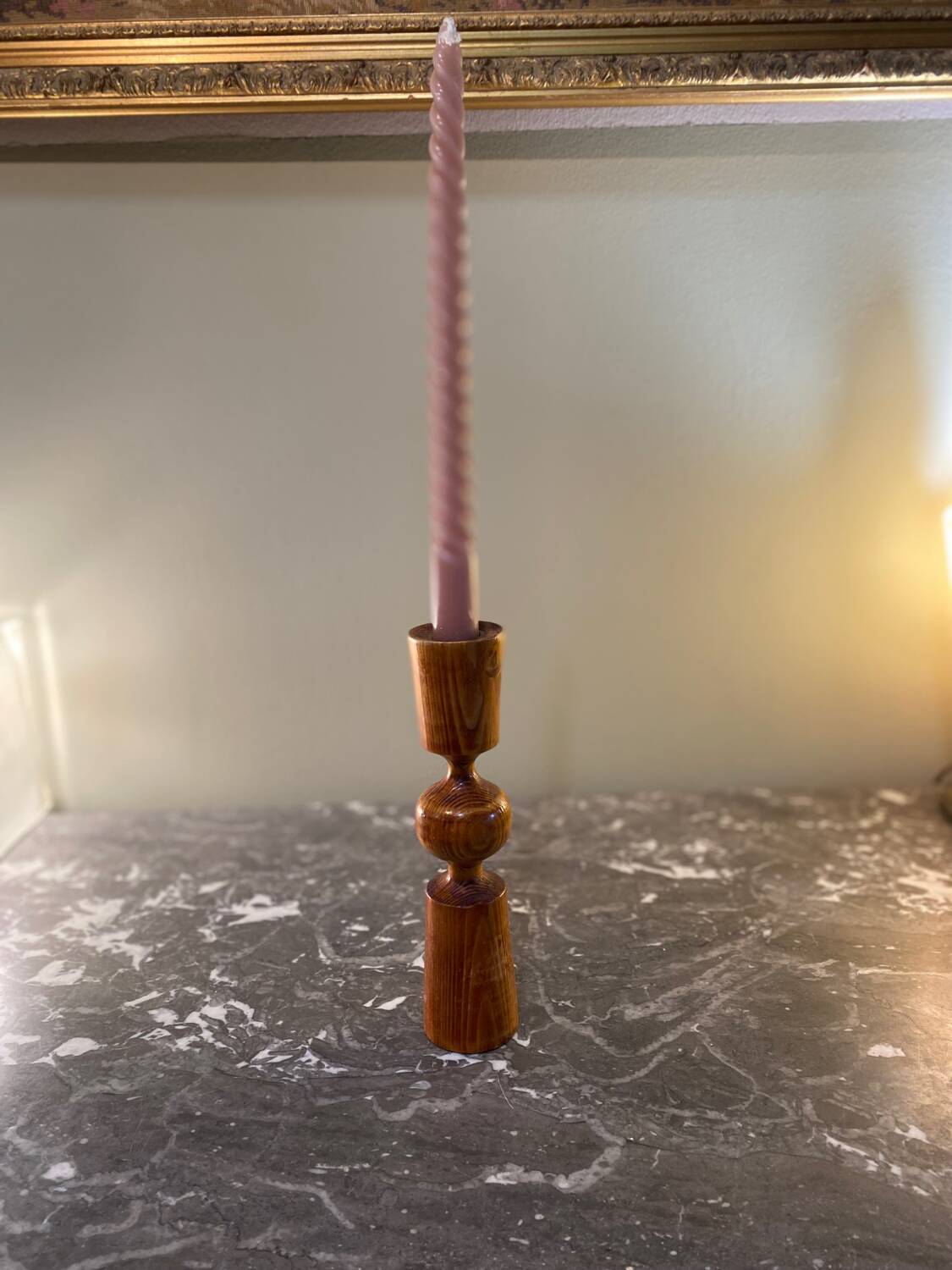 Wooden candle holder