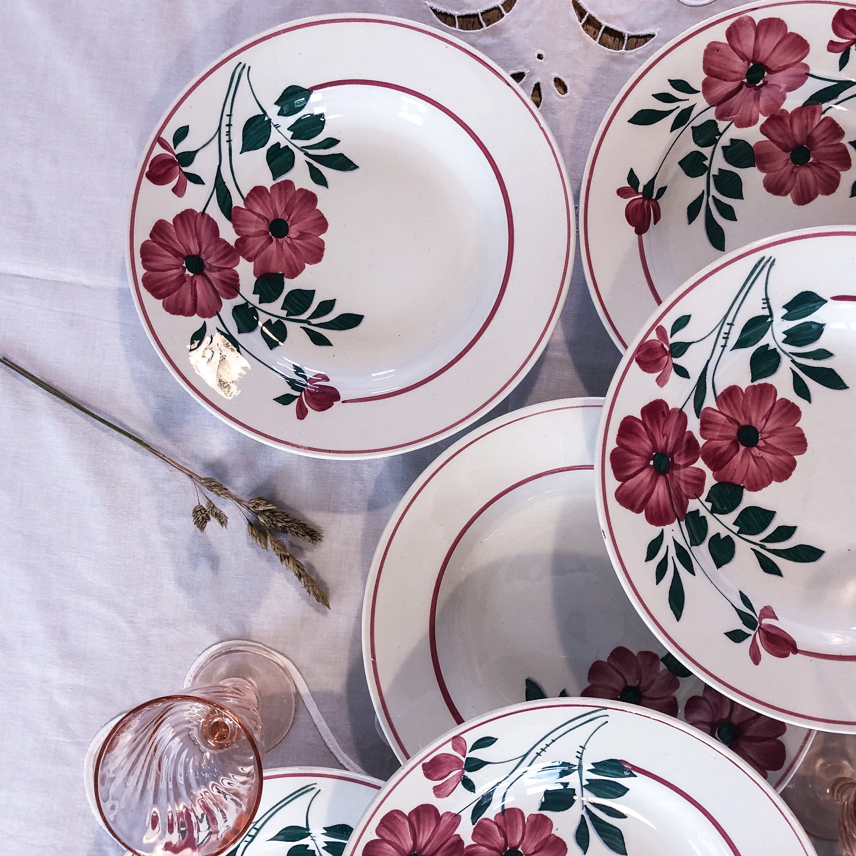 set of 8 hollow plates Primerose Ceranord
