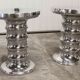 Paire de tabourets aluminium chromé Eichholtz 2000