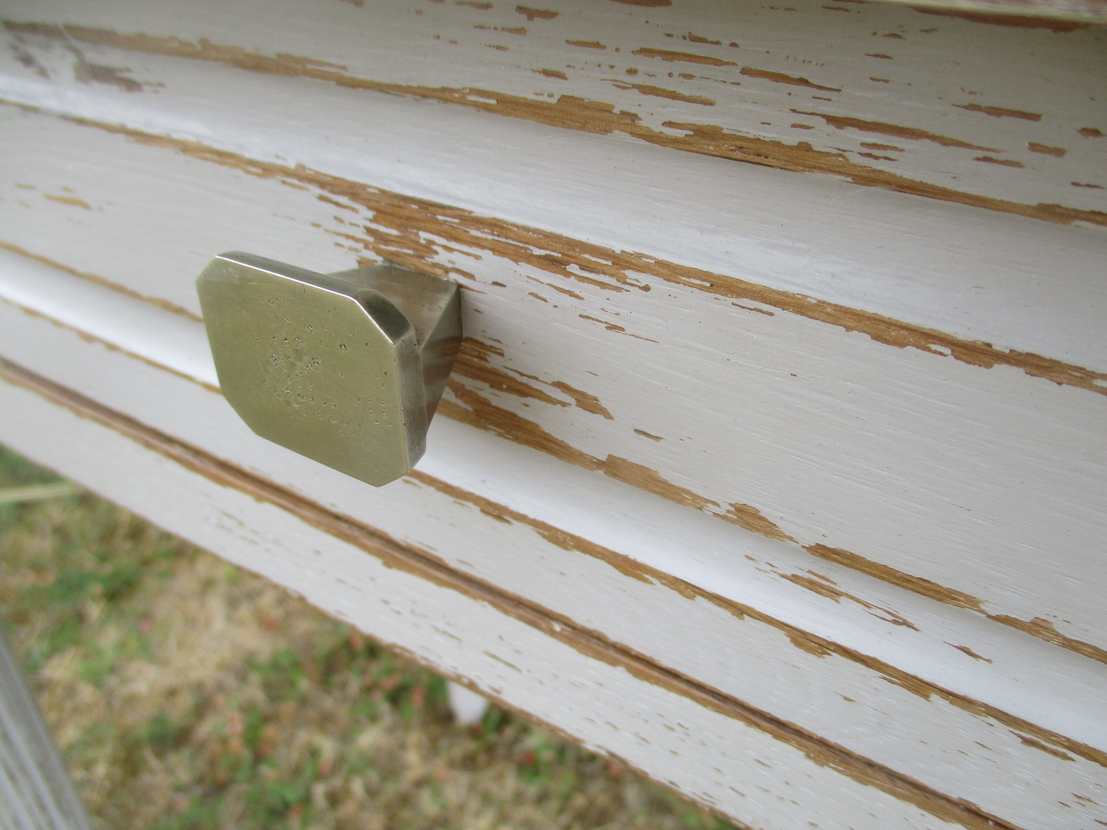 Side table 1900s restyled patinated gray