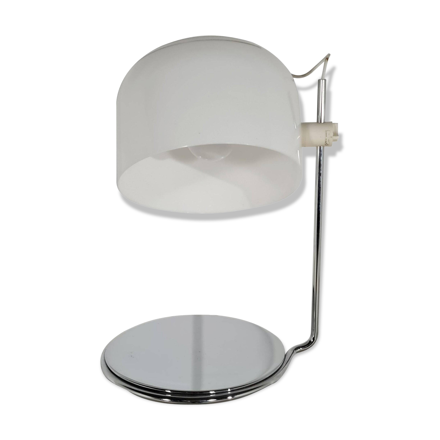 Harvey Guzzini, adjustable desk lamp in white stainless steel, 1960s
