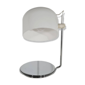 Lampe de bureau réglable en acier inoxydable blanc, Harvey Guzzini,années 1960