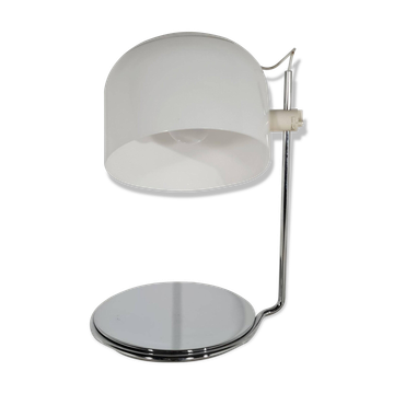 Harvey Guzzini, adjustable desk lamp in white stainless steel, 1960s