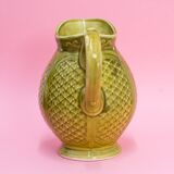 Sarreguemines green vintage carafe