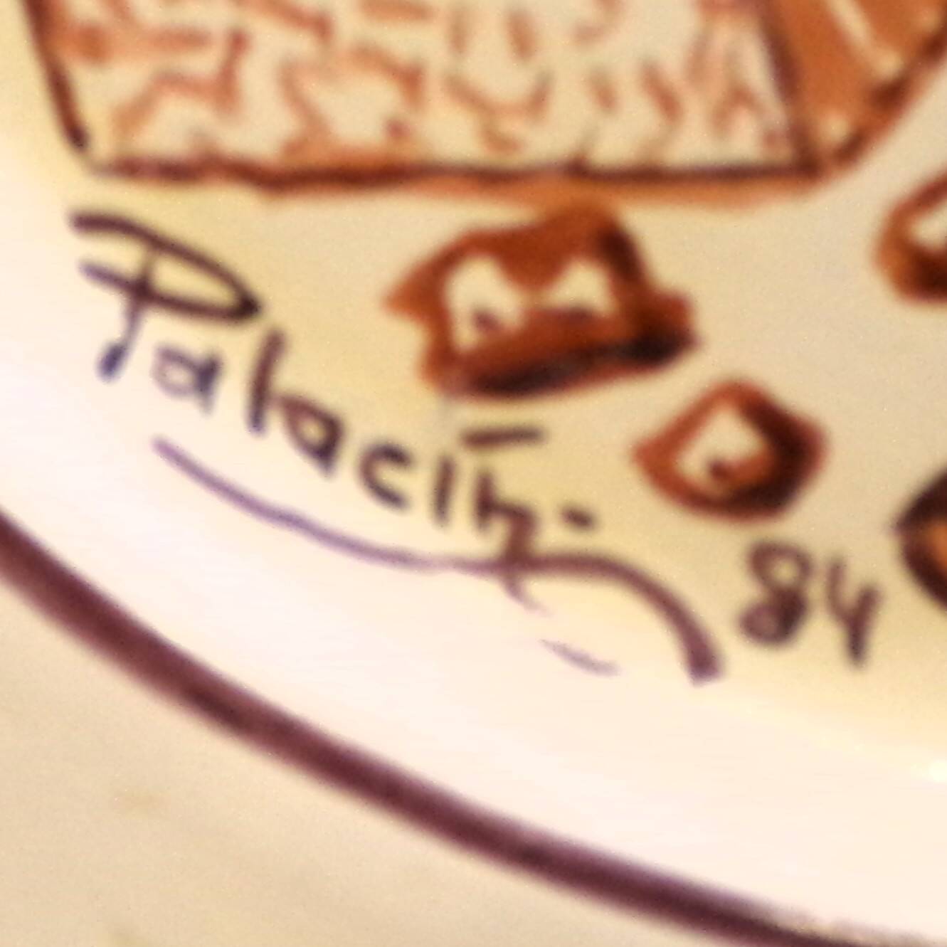 6 vintage hand-painted plates signed Luis Palacin