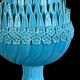 1.05 m pineapple lamp in turquoise ceramic on a gilded wooden base from the 1950s