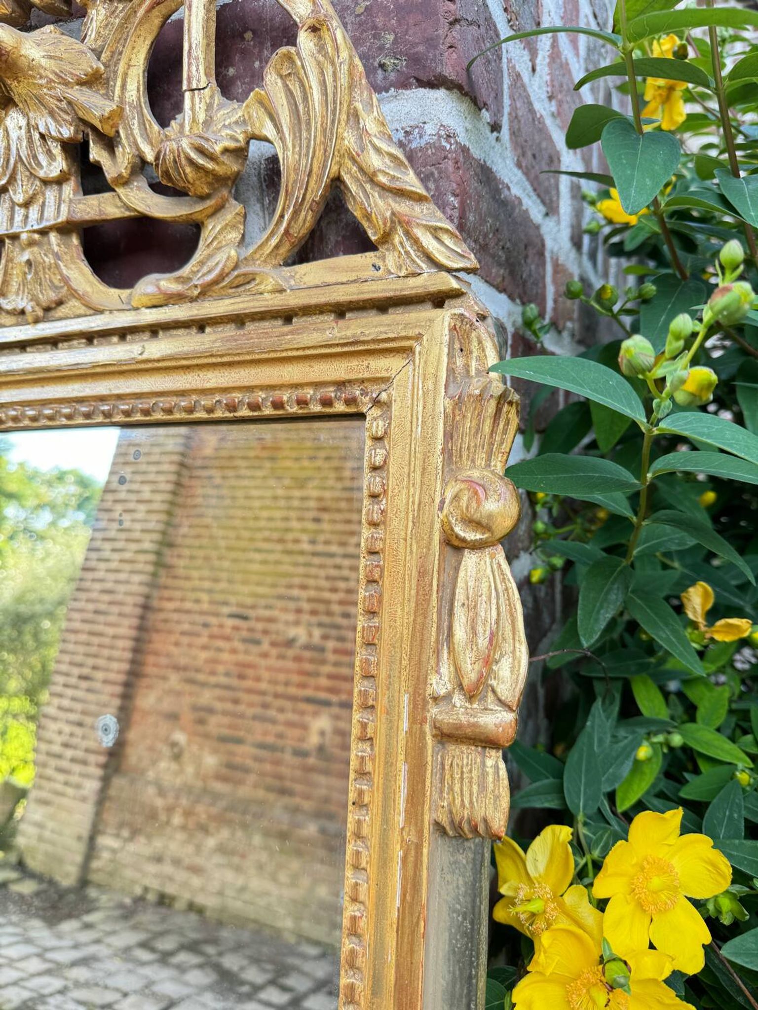 Mirror In Wood And Golden Stucco From Louis XVI XVIII Eme Century