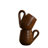 Pair of large mugs in pyrite stoneware