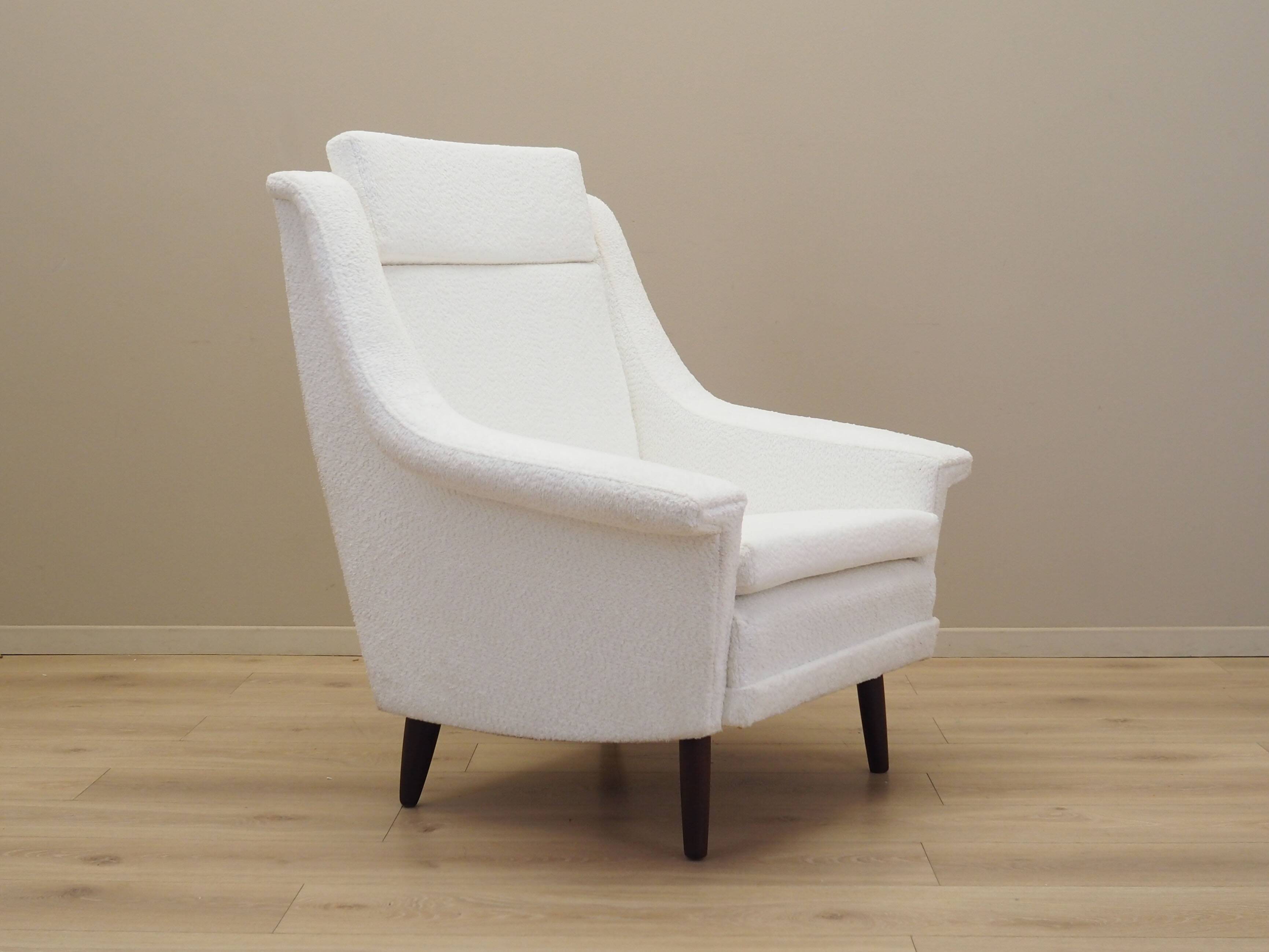 White armchair, Danish design, 1970s, production: Denmark