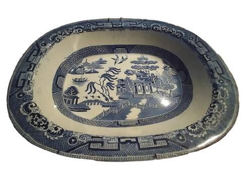 Plateau Centre de Table Antique Compagnie L'Inde Angleterre XIX Seconde
