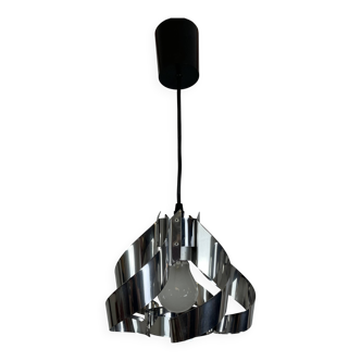 70s chrome spiral pendant light