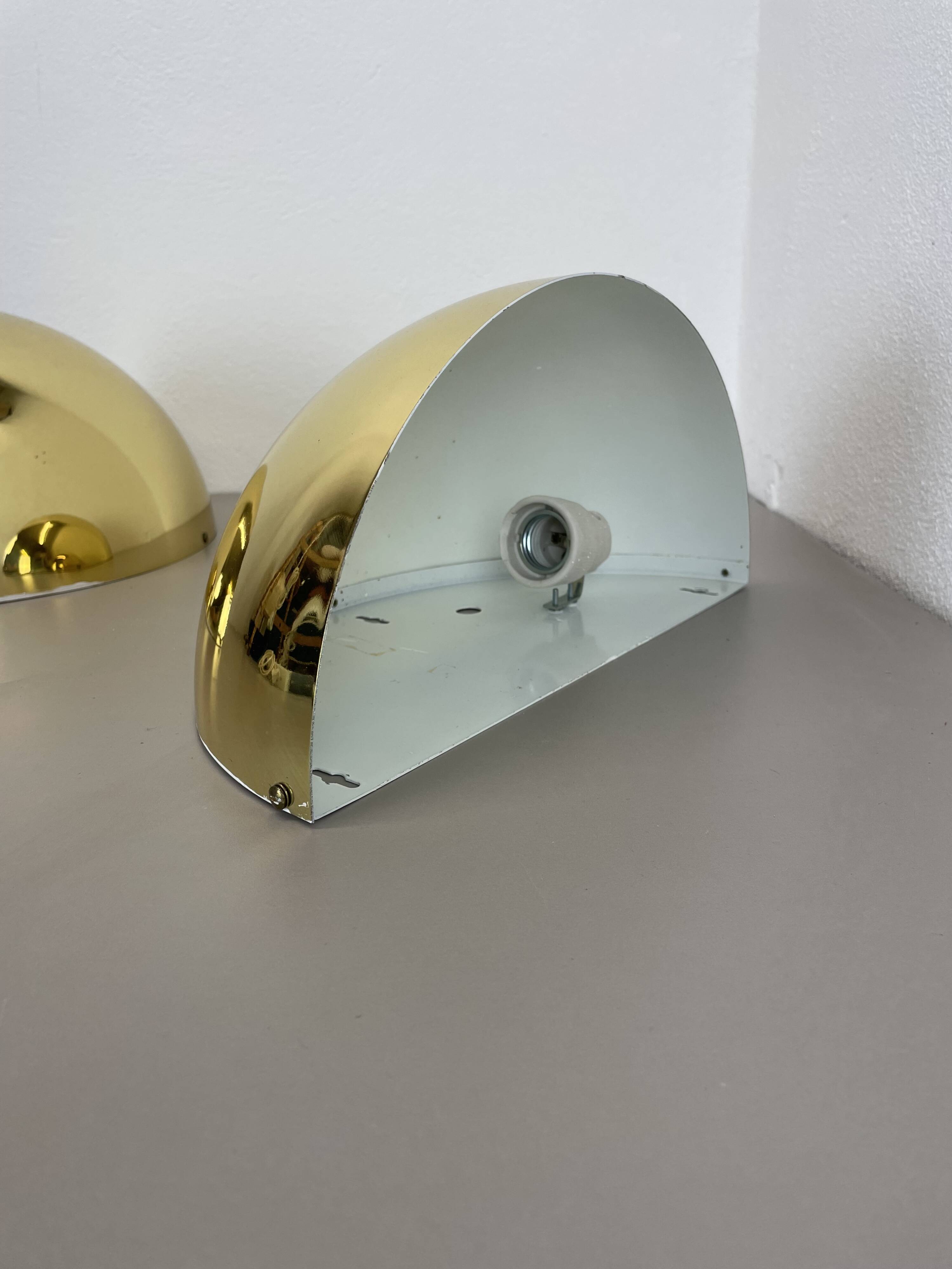 Set of 2 Brass Sciolari Style Wall Light Sconces Bankamp Leuchten, Germany, 1980